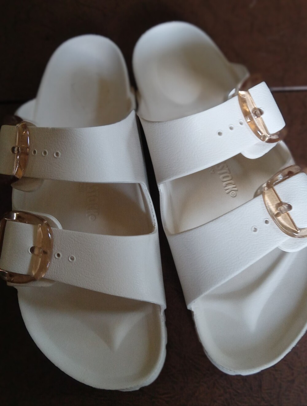 Birkenstock Arizona Big Buckle EVA Sandals White/Gold - Minor Scuff Flaw